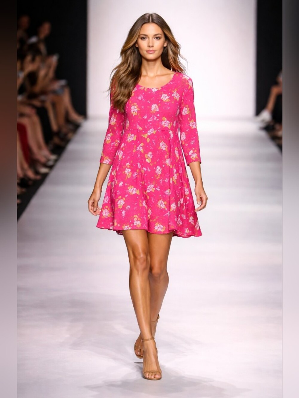 Pink Floral Tunic Dress - Pink Blooms